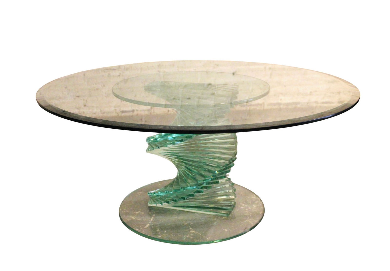42" Dia All Glass Helix Coffee Table (1 of 6)
