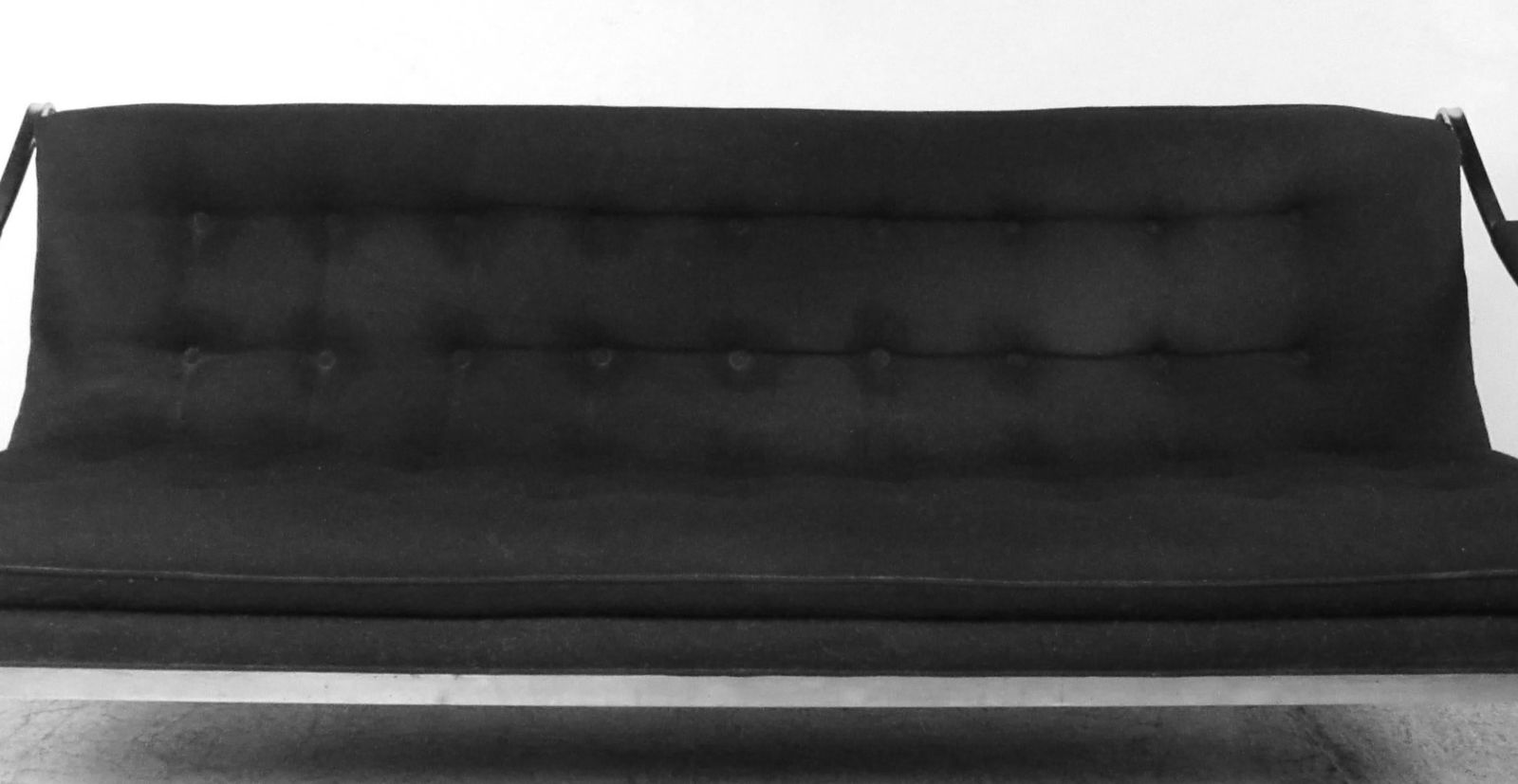 Mid-Century Tufted Chrome Sofa - 4