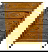 Mid-Century Drexel "Pan-Tempo" High-Boy Dresser: Add some mid-century rhythm into any interior space with this eye-catching "Pan-Tempo" dresser made by the highly esteemed Drexel Furniture Company of North Carolina. This high-boy style dresser