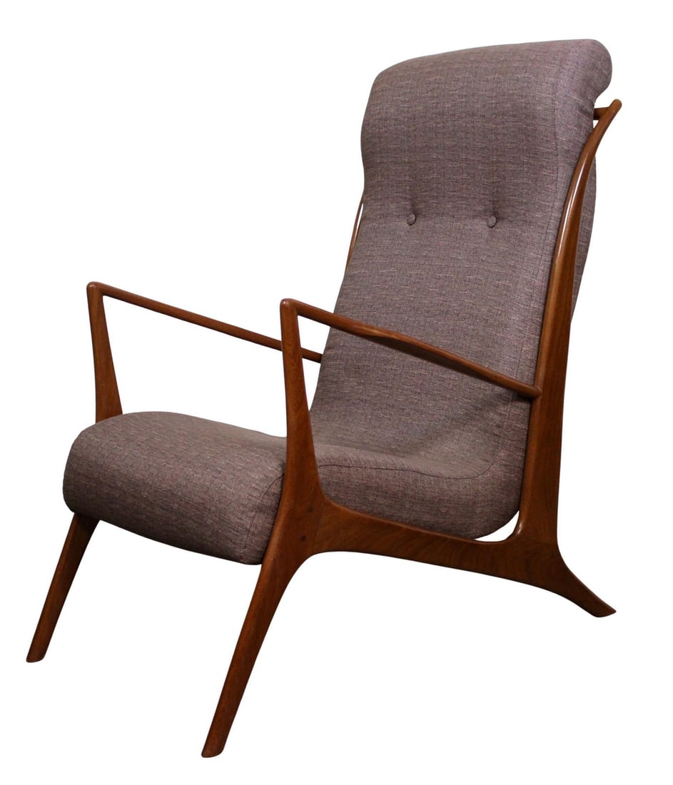Mid-Century Vintage Brazilian Lounge Chair by John Graz: Bring home the worldly elegance of genuine Brazilian mid-century modern furniture with this exquisite lounge chair designed by Swiss architect, John Graz. Constructed of solid exotic Caviuna rosewood