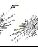 Glass Prism Sputnik Chandelier: Mid-century modern hanging Sputnik style chandelier with glass prisms. Polished chrome frame and candelabra sockets surrounded by clear triangular glass prisms that help distribute the light. //