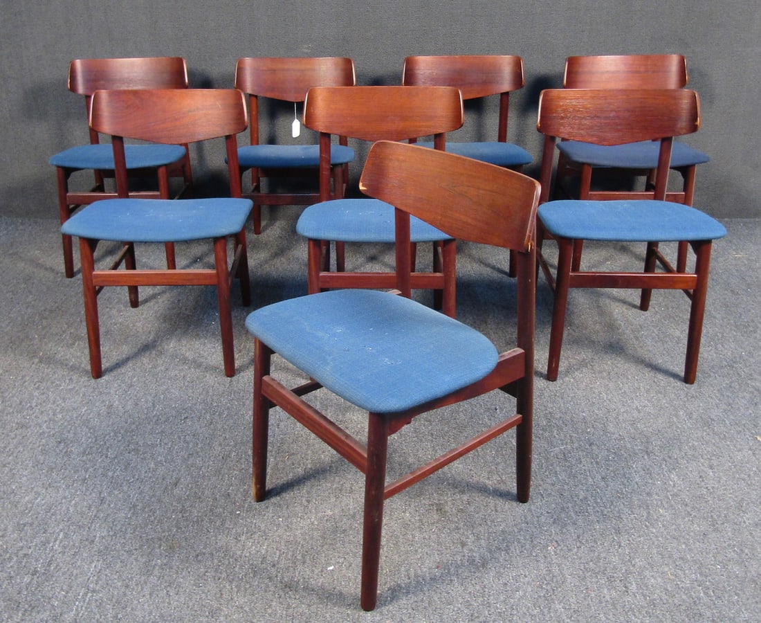 Set of 8 Teak Danish Dining Chairs - 2