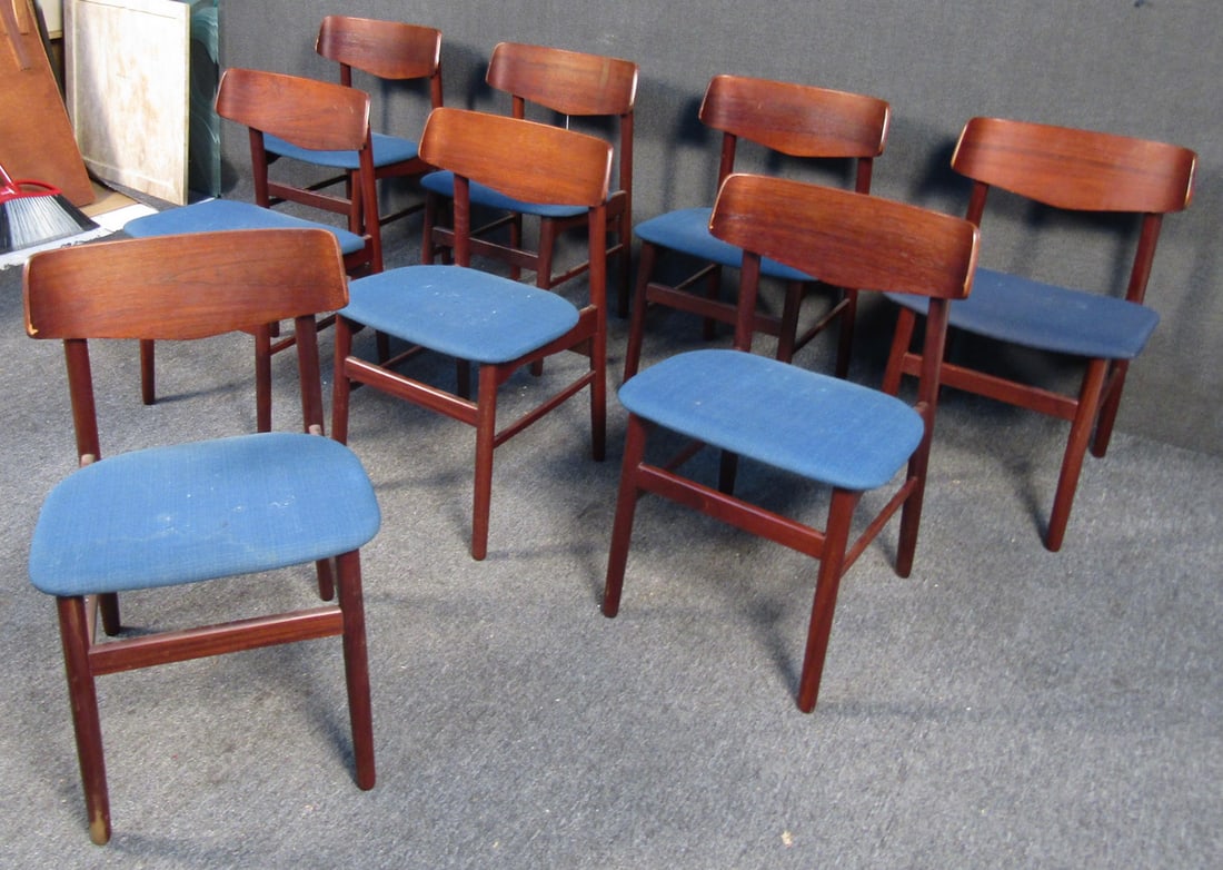 Set of 8 Teak Danish Dining Chairs - 4