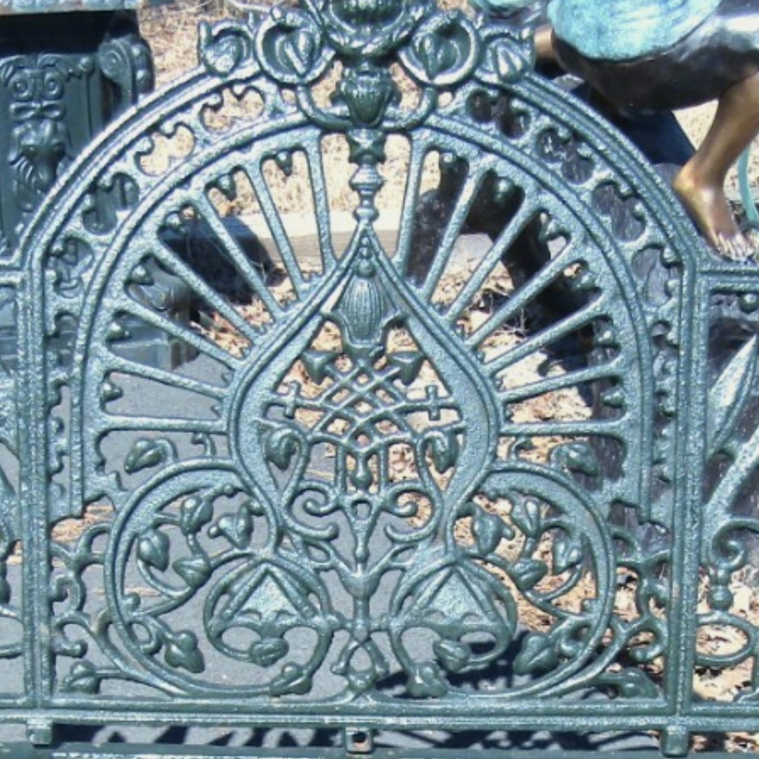 Sculpted Cast Iron Bench - 3