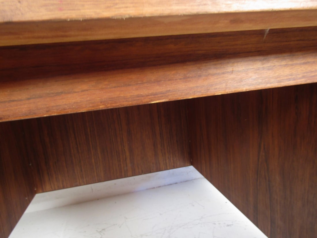 Midcentury Teak Desk with a Finished Back - 14