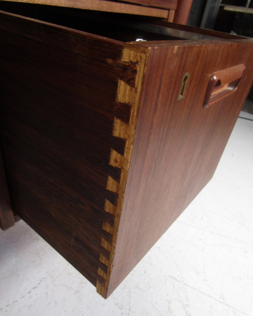 Midcentury Teak Desk with a Finished Back - 7