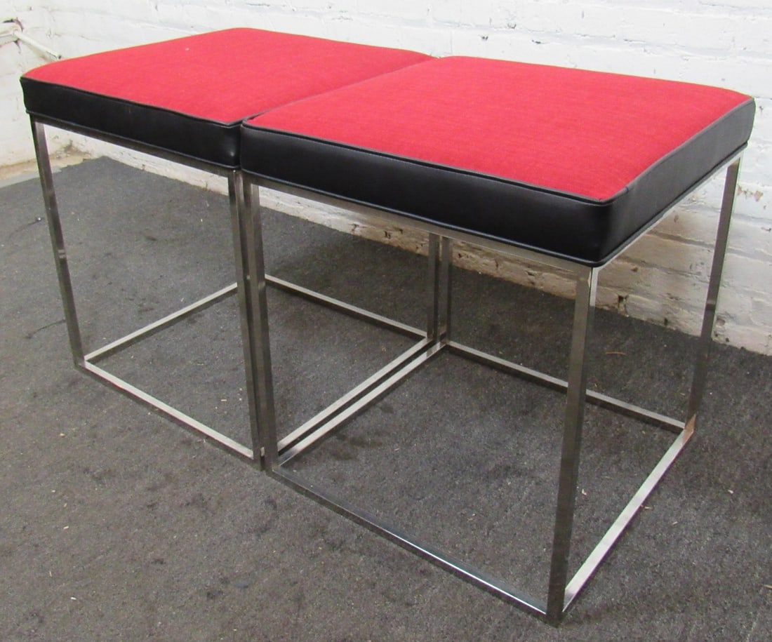 Chrome Square Benches - 2