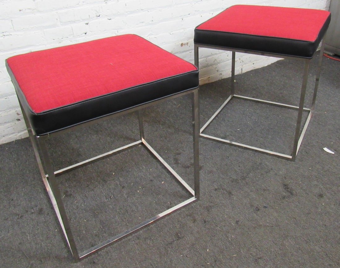 Chrome Square Benches - 3