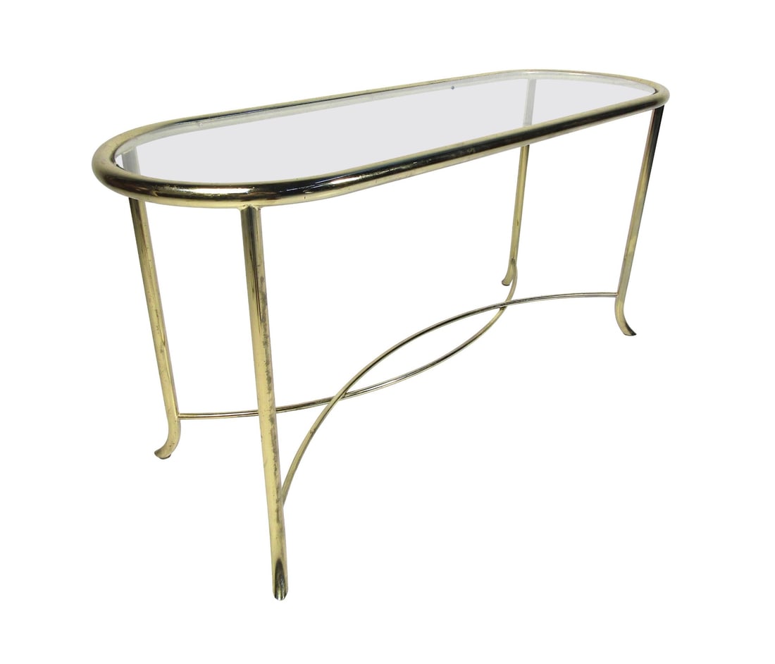 Vintage Brass and Glass Console Table (1 of 9)