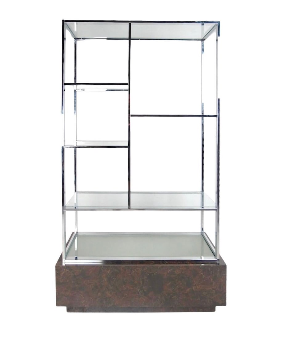 Polished Chrome Bookcase on Light Up Base (1 of 9)