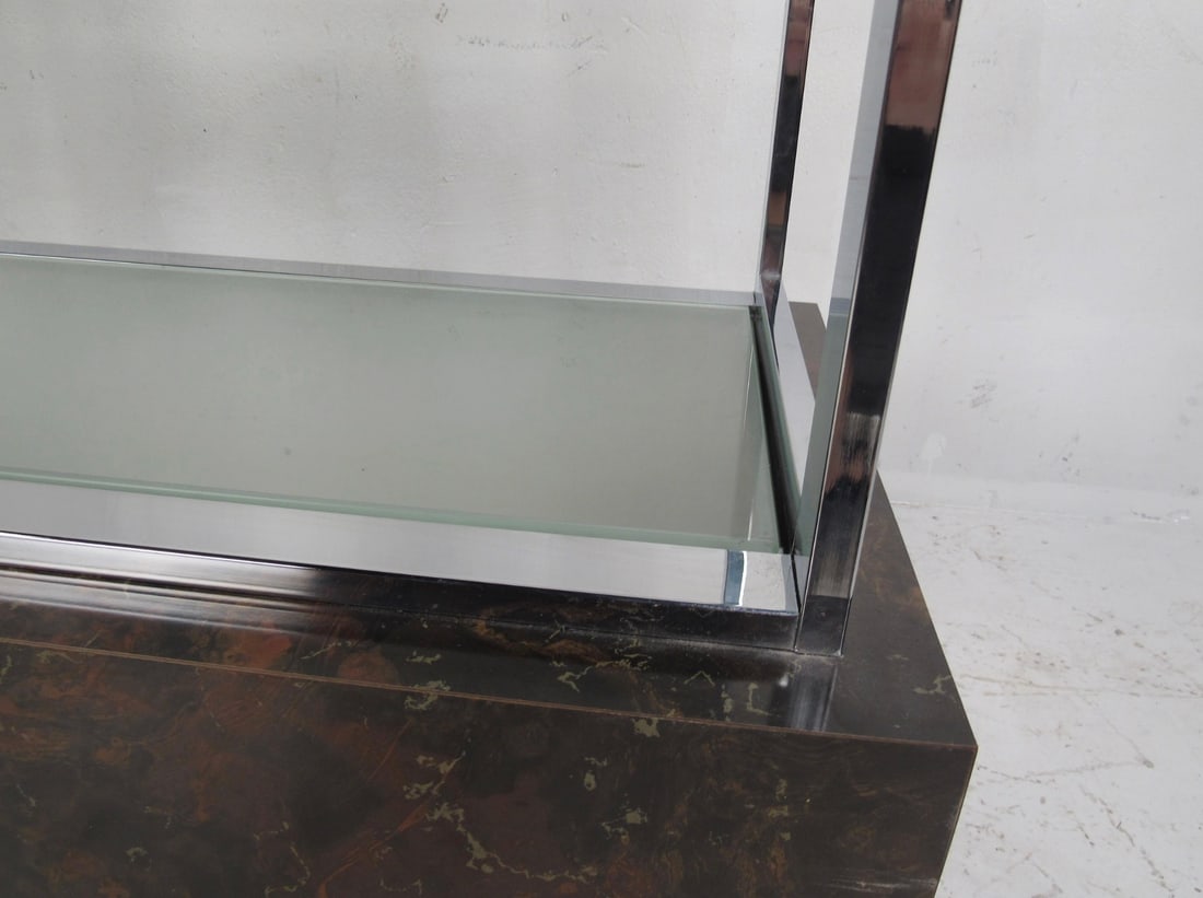 Polished Chrome Bookcase on Light Up Base - 4