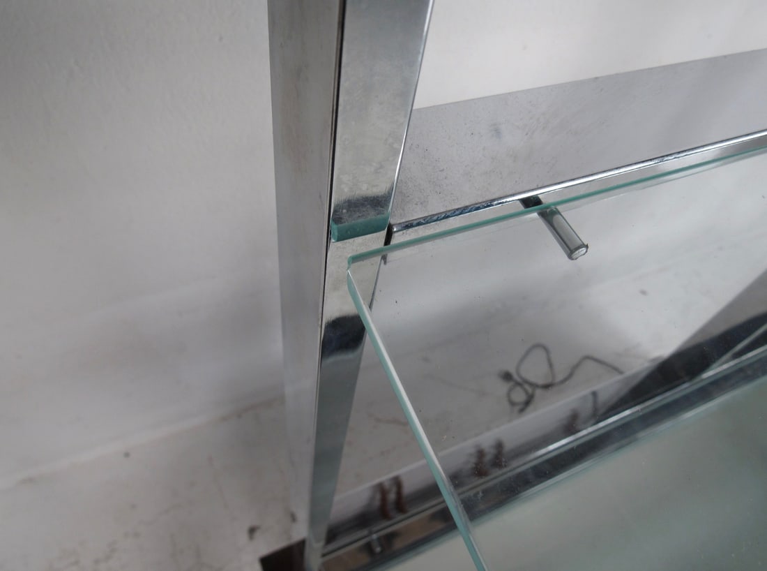 Polished Chrome Bookcase on Light Up Base - 7