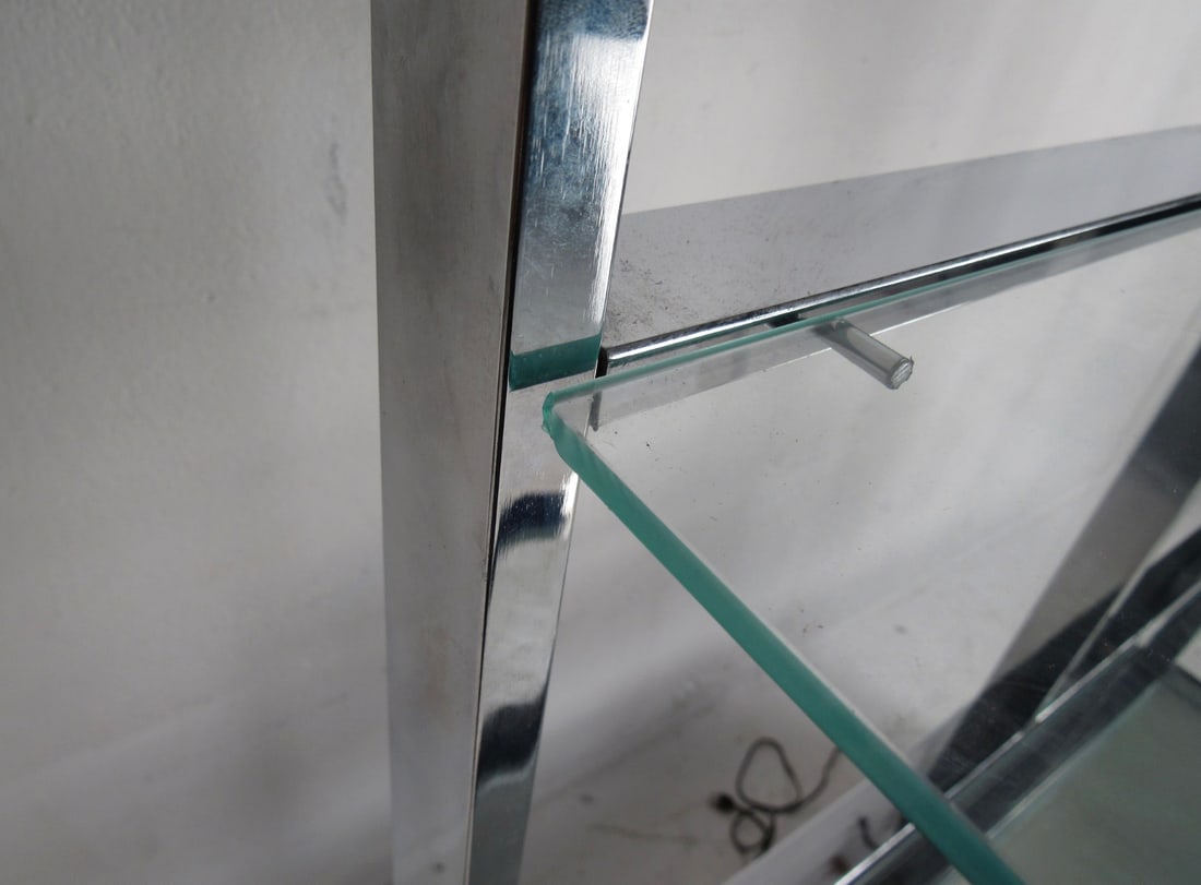 Polished Chrome Bookcase on Light Up Base - 8