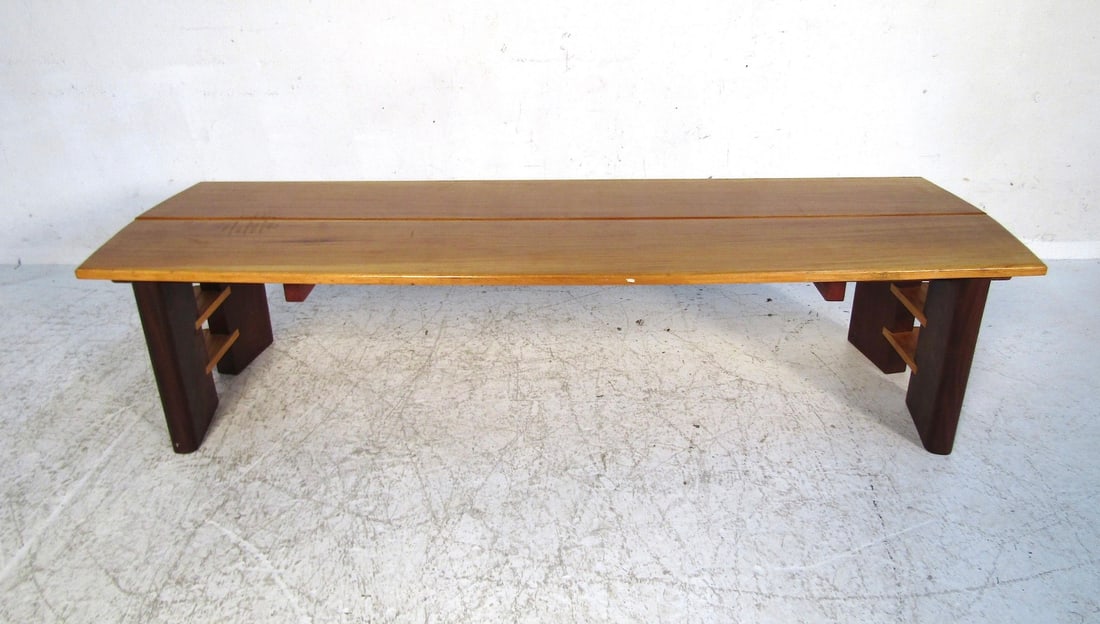 Midcentury Maple and Walnut Coffee Table - 3