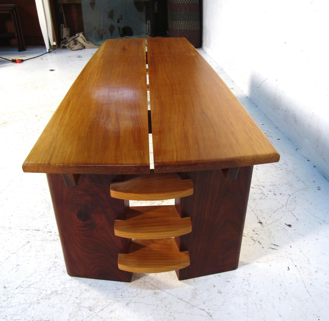 Midcentury Maple and Walnut Coffee Table - 6