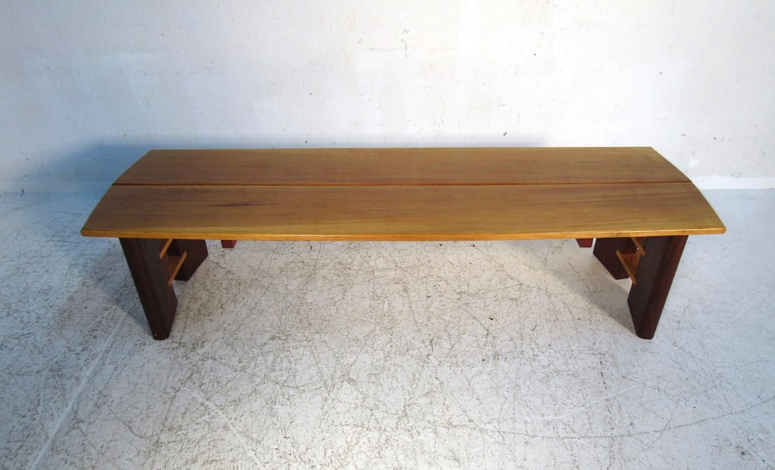 Midcentury Maple and Walnut Coffee Table - 9