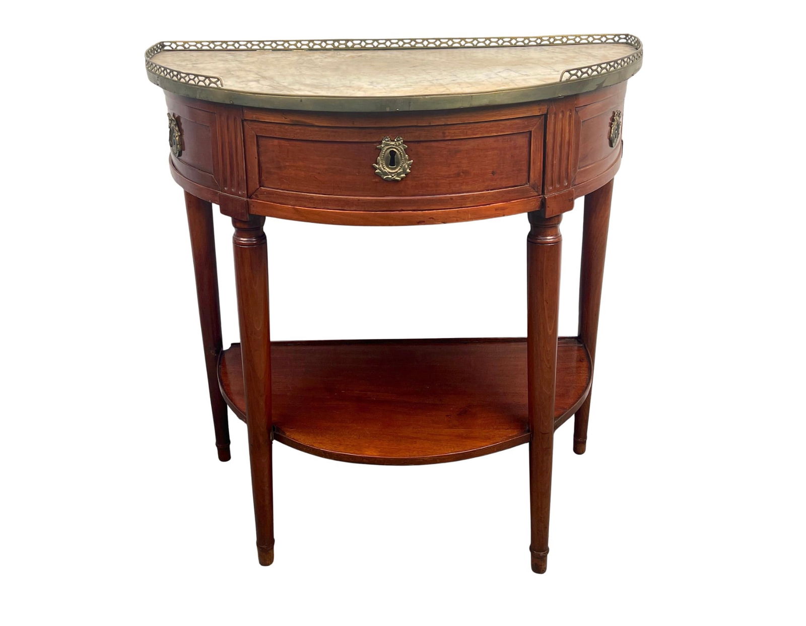 Antique French Demilune Marble Top Table (1 of 13)