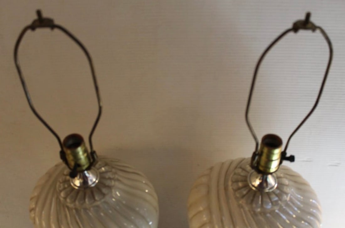 1980 Ceramic Drape Lamps - 2