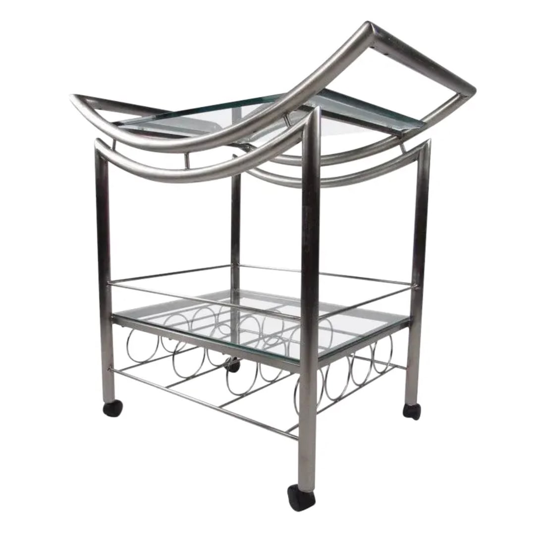 Contemporary Steel Bar Cart (1 of 10)