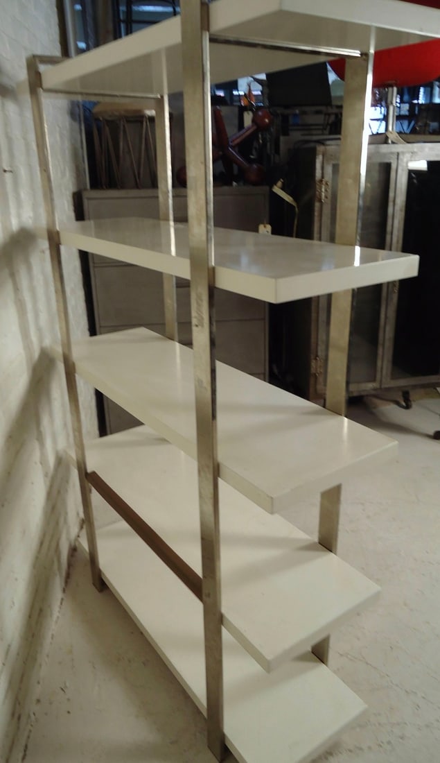 Mid-Century Chrome Frame Bookcase - 4