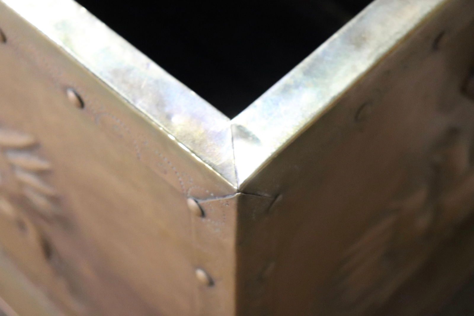 Antique Brass Scuttle Box - 11