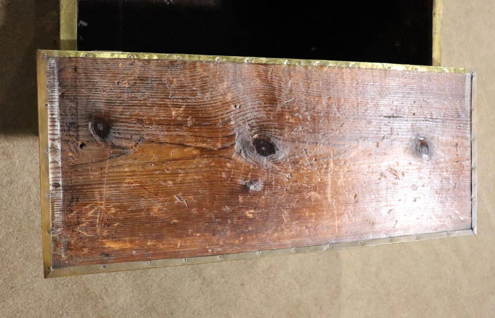 Antique Brass Scuttle Box - 12