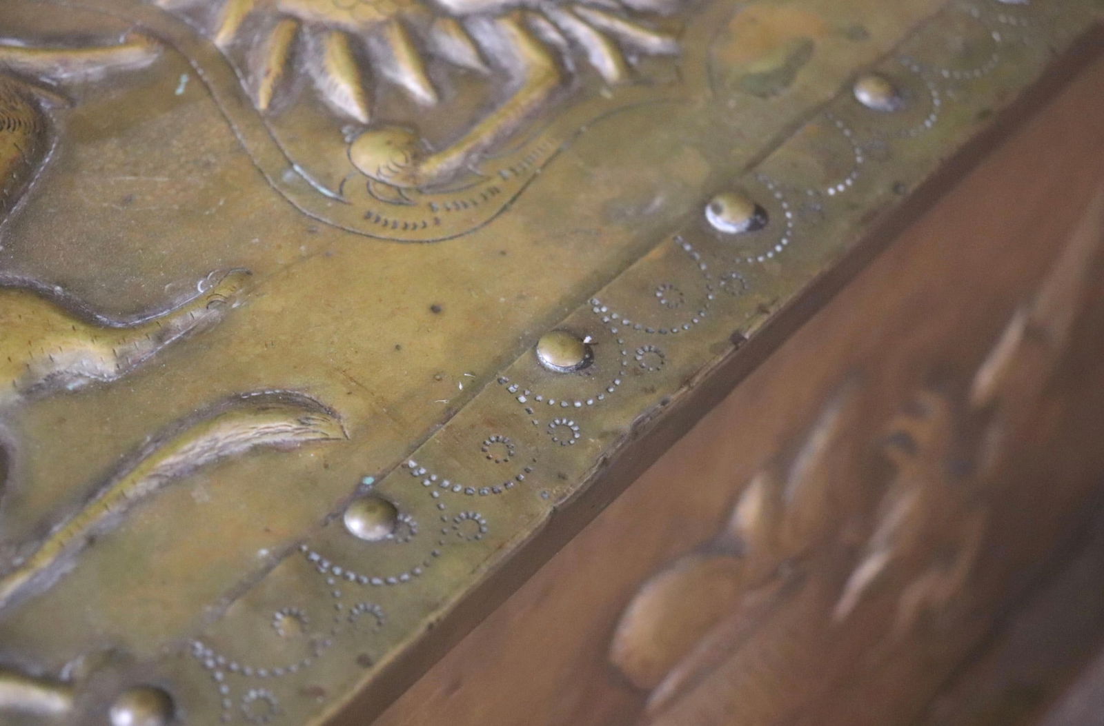 Antique Brass Scuttle Box - 4