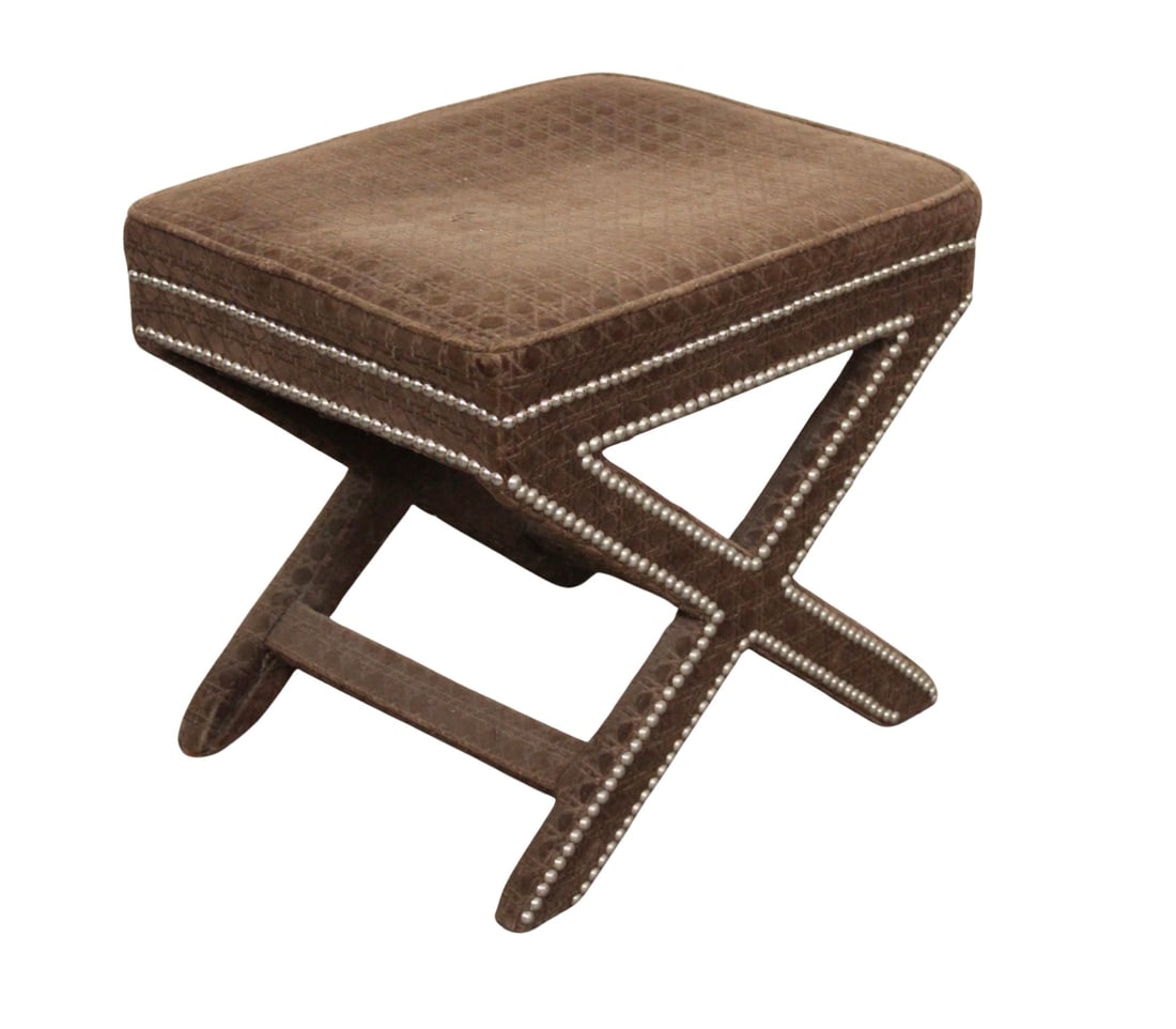 Mid-Century Cross Leg Stool (1 of 11)