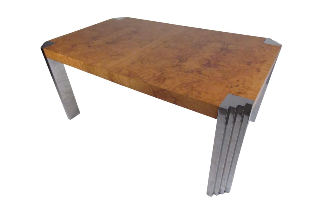 Vintage Milo Baughman Style Olive Burl Dining Table (1 of 15)