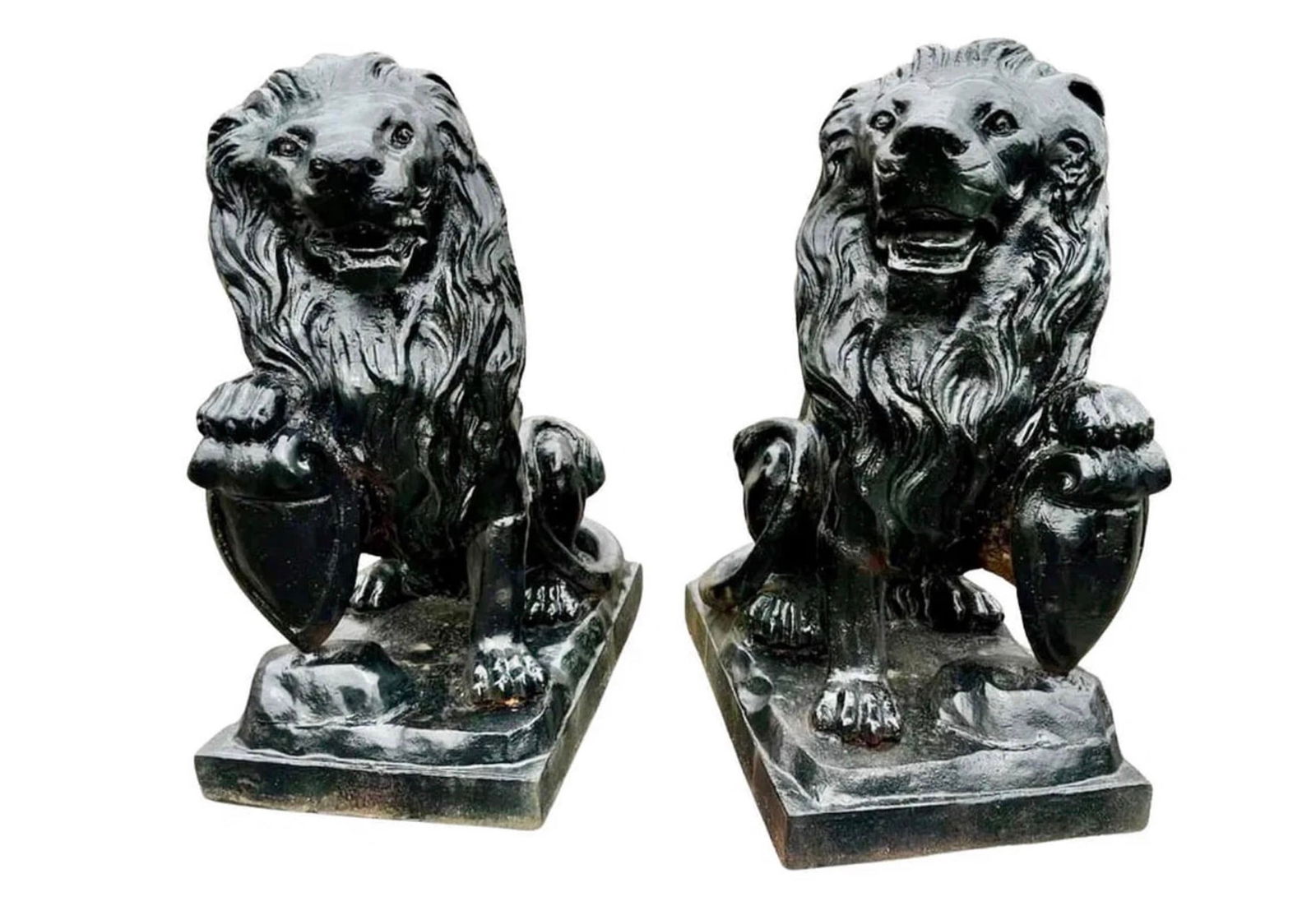 Vintage Cast Iron Lion Statues (1 of 10)