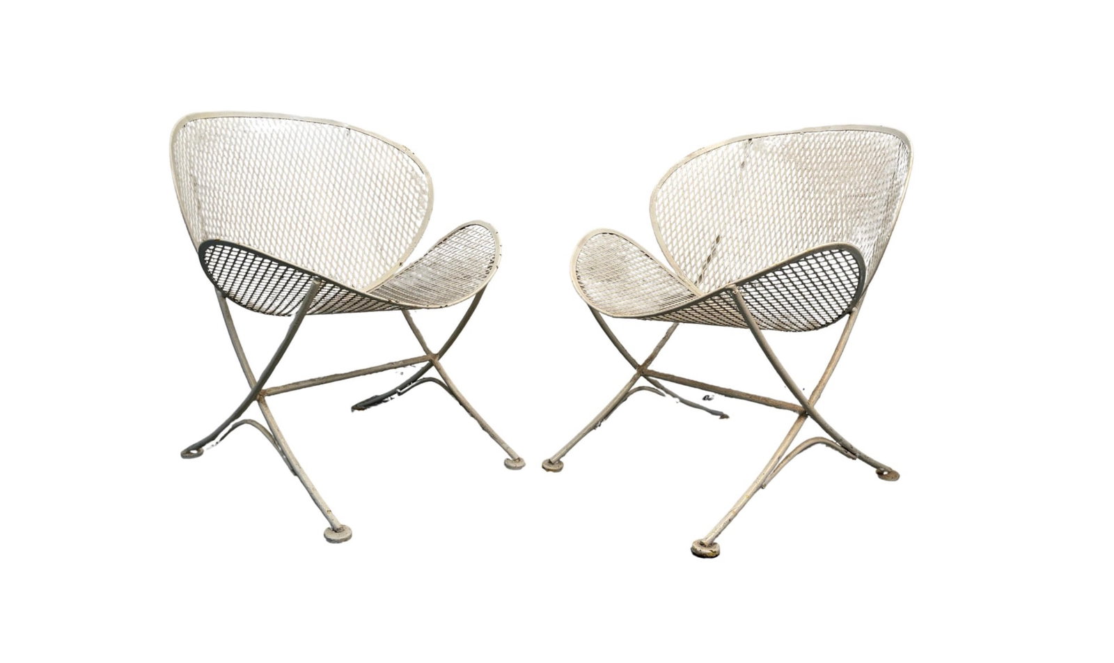Pair of Italian White Metal Clamshell Outdoor Chairs by Tempestini (1 of 14)