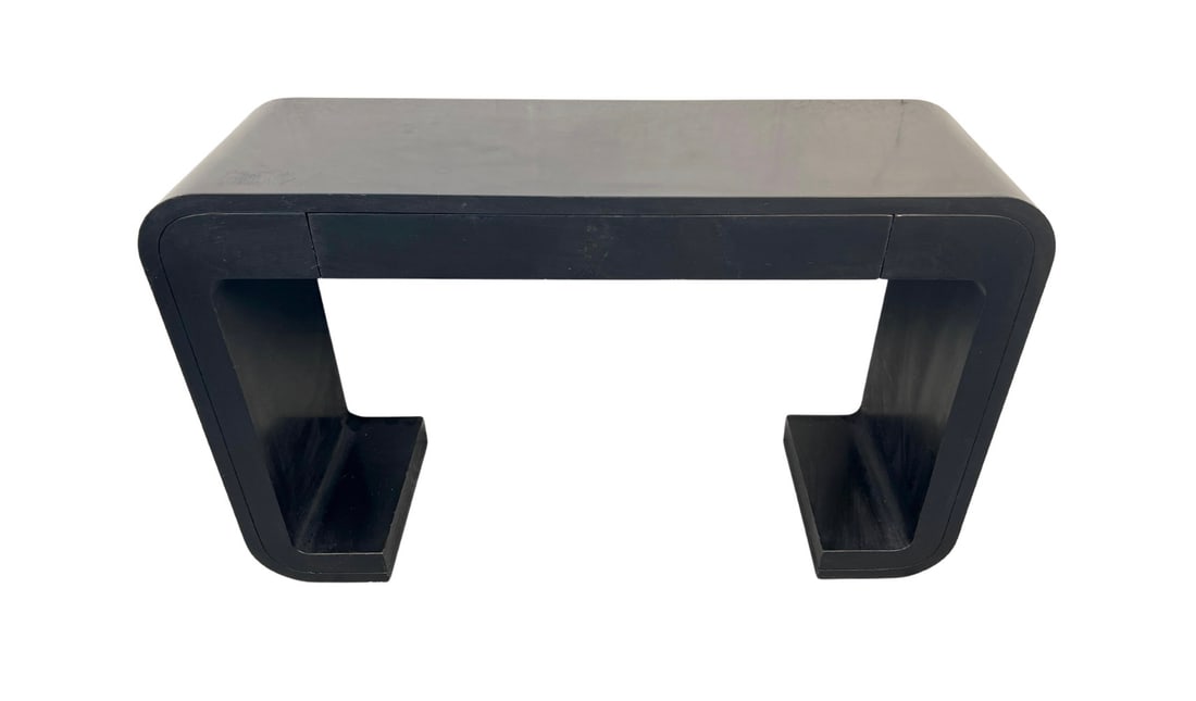 Mid-Century Modern Black Console Table with Drawer (1 of 9)