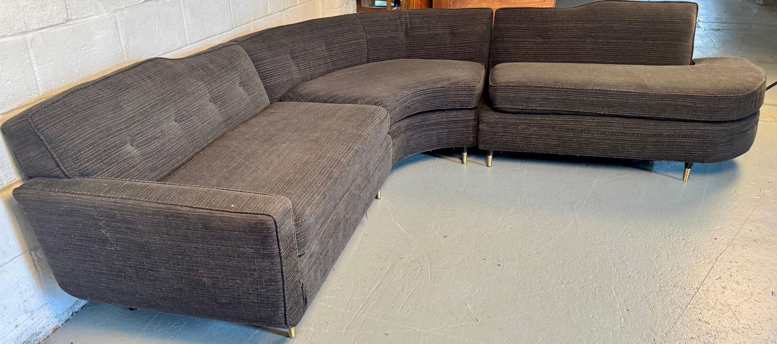 Mid-Century Three Piece Sectional Couch - 3