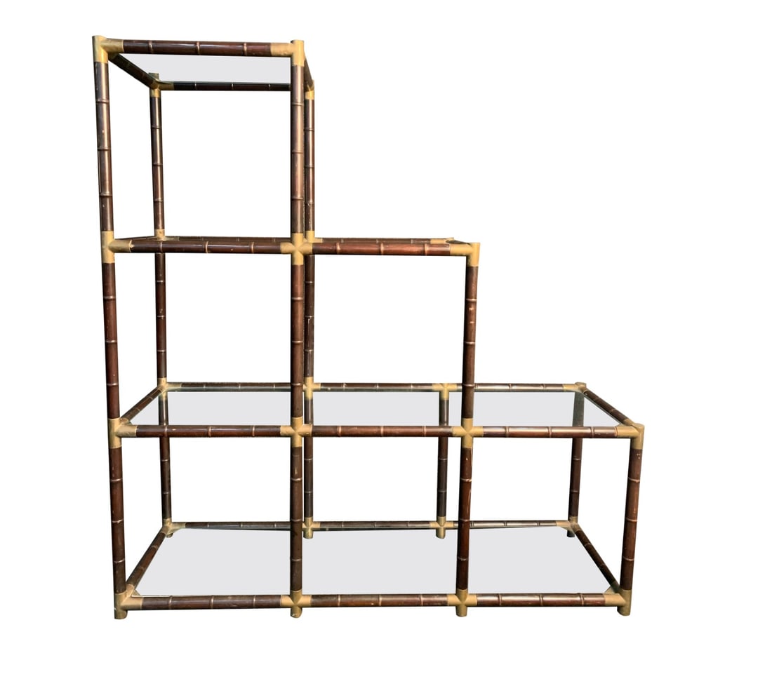 Mid-Century Modern Bamboo and Brass Etagere (1 of 8)