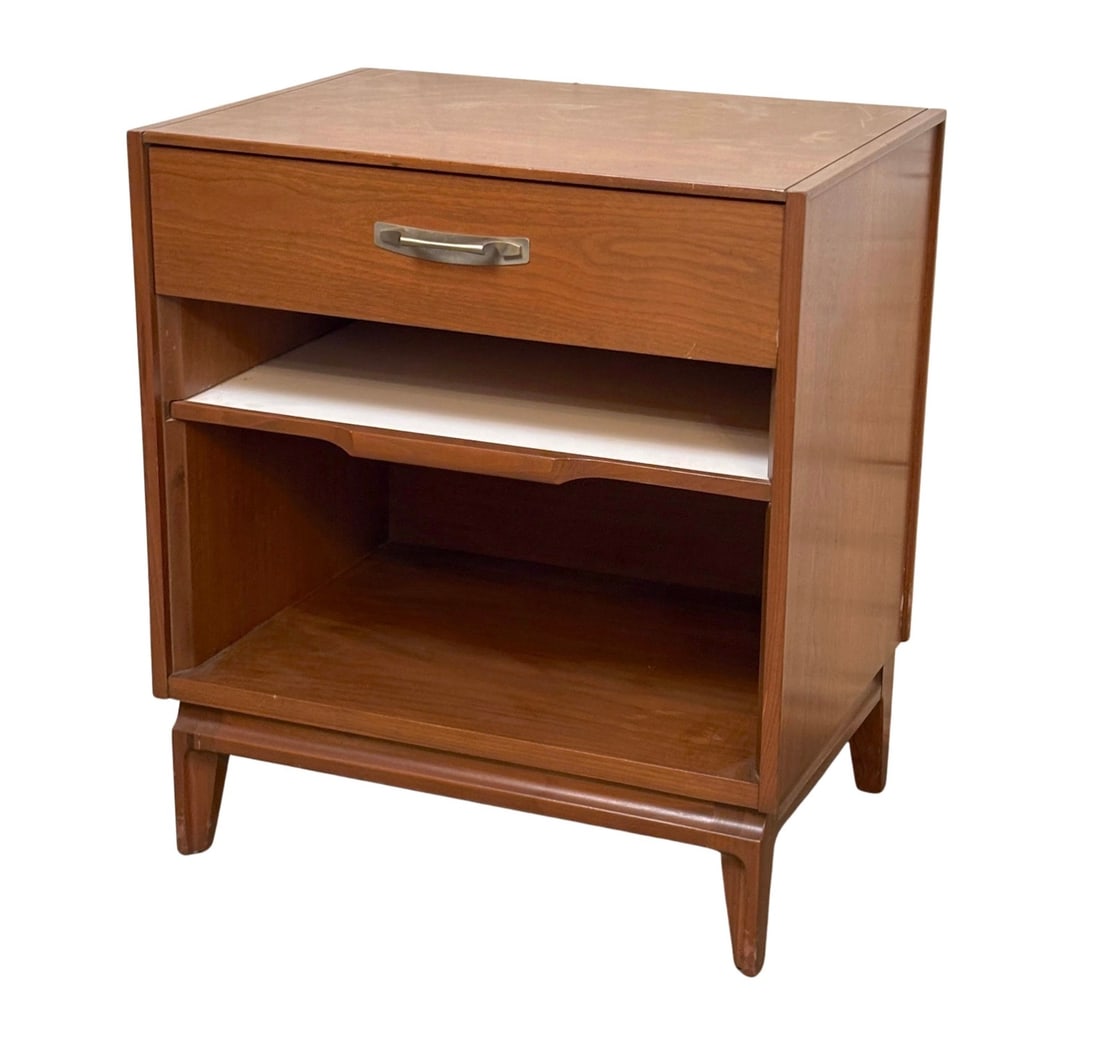 Single Mid-Century End Table w/ Pullout Tray (1 of 11)