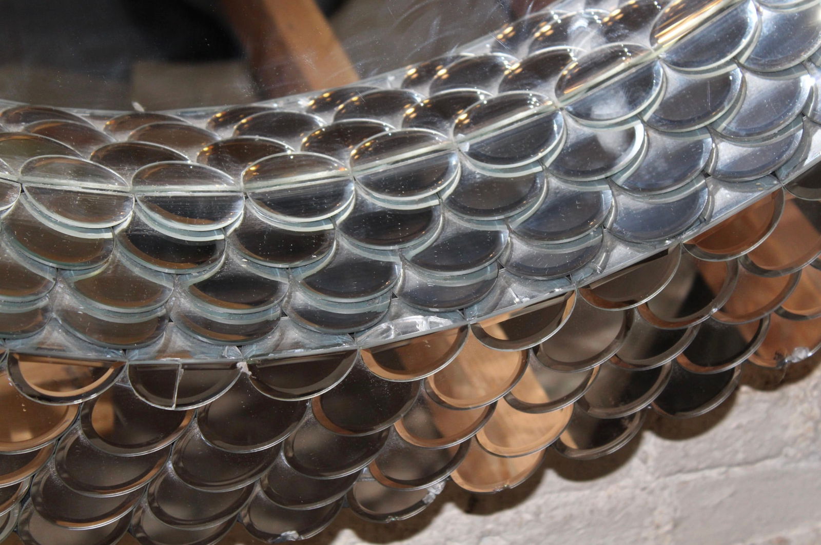 Large Scalloped Mirror by Howard Elliott - 6