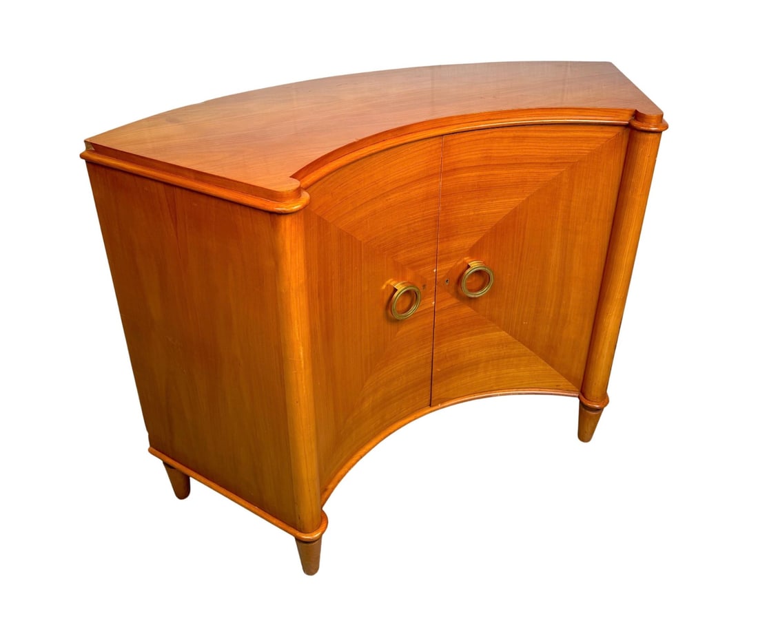 Antique Curved Satinwood Deco Cabinet for Camard France (1 of 20)
