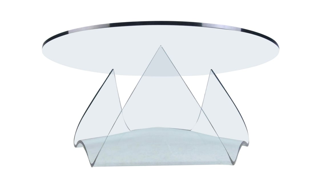 Unique Mid-Century Molded Glass Coffee Table by Pace (1 of 6)