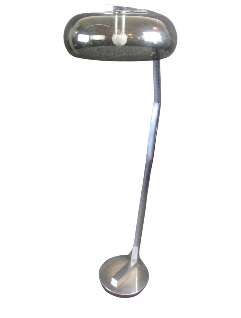Vintage Mid-Century Modern Chrome Floor Lamp, Angled Design, 54" Tall (1 of 10)