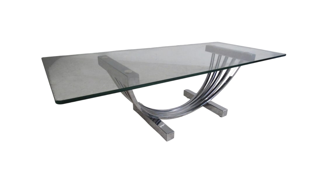 Hollywood Regency Coffee table w/ Chrome Base (1 of 12)