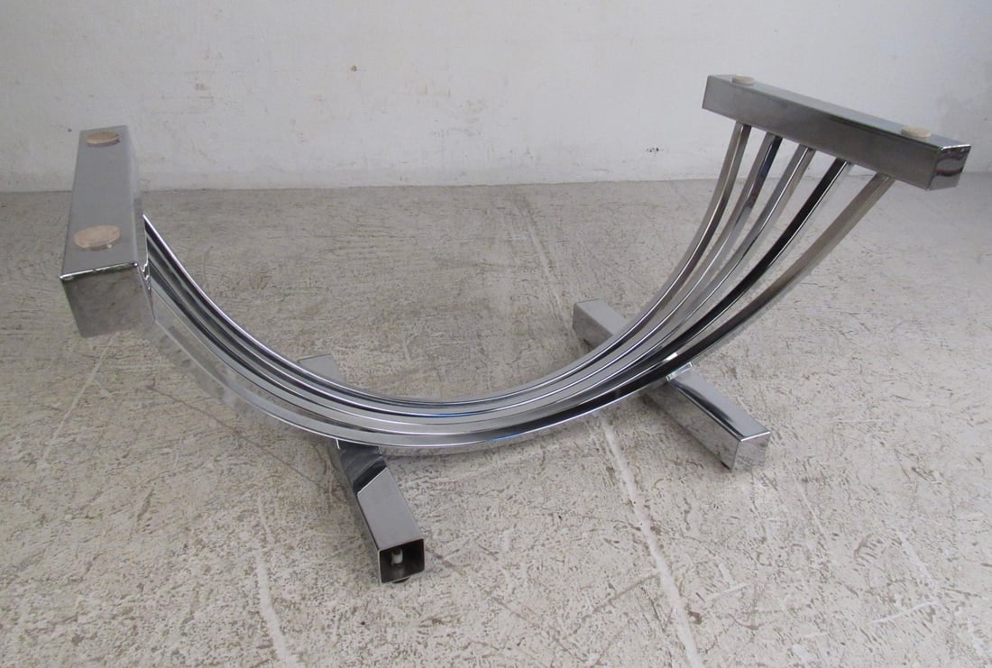 Hollywood Regency Coffee table w/ Chrome Base - 9