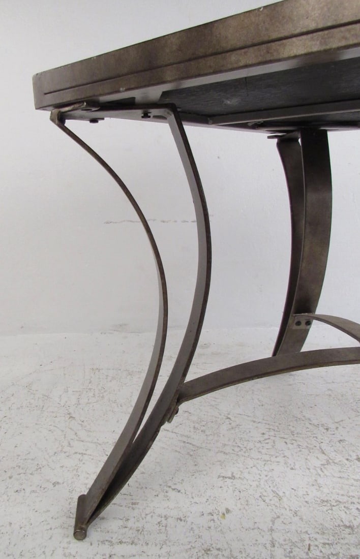 Slate Stone Top Metal Side Table - 11