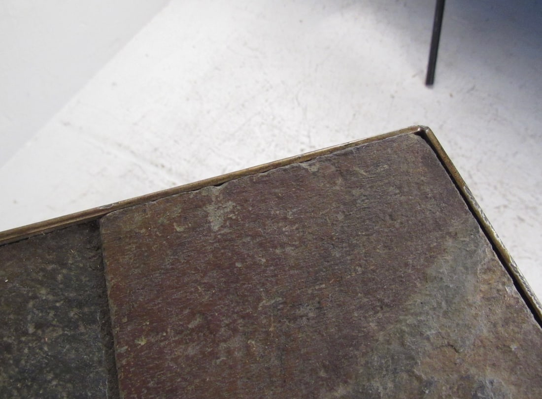 Slate Stone Top Metal Side Table - 14