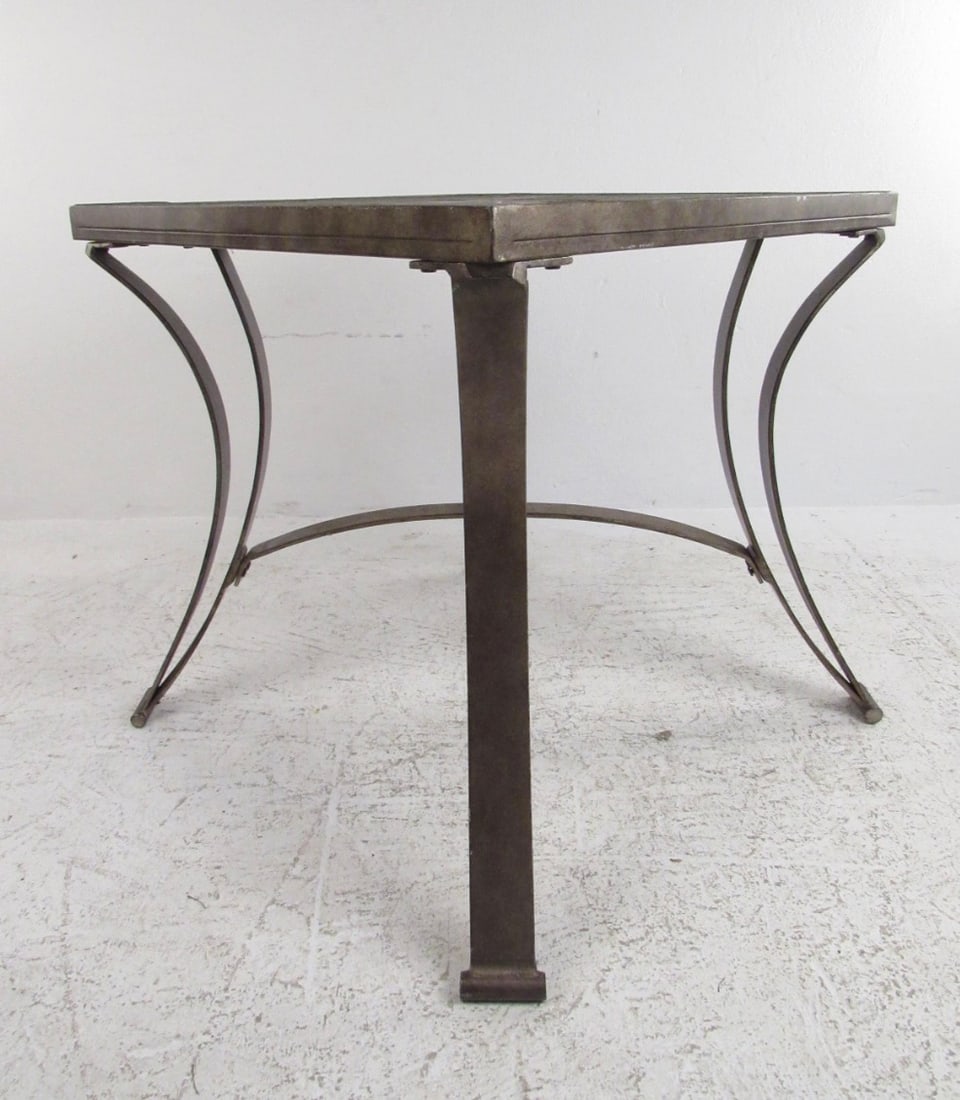 Slate Stone Top Metal Side Table - 7
