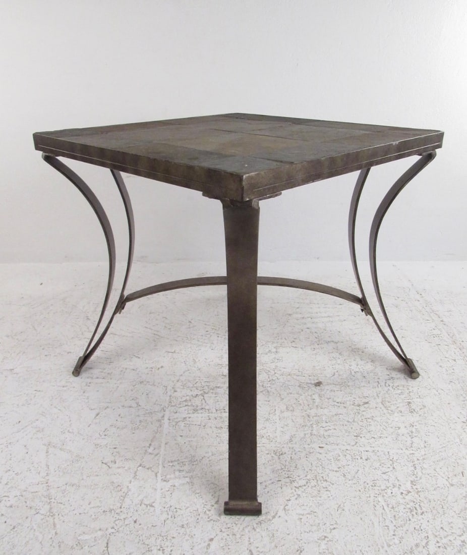 Slate Stone Top Metal Side Table - 8