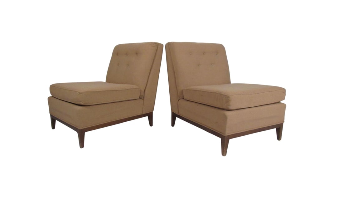 Mid-Century Lounge Chairs by J.B. Van Sciver CO.: Elevate your interior with this exceptional pair of Mid-Century Lounge Chairs by J.B. Van Sciver Co., each showcasing the distinctive character and thoughtful design that mid-century modern lovers