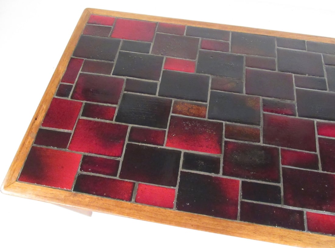 Mid-Century Tile Top Coffee Table - 3