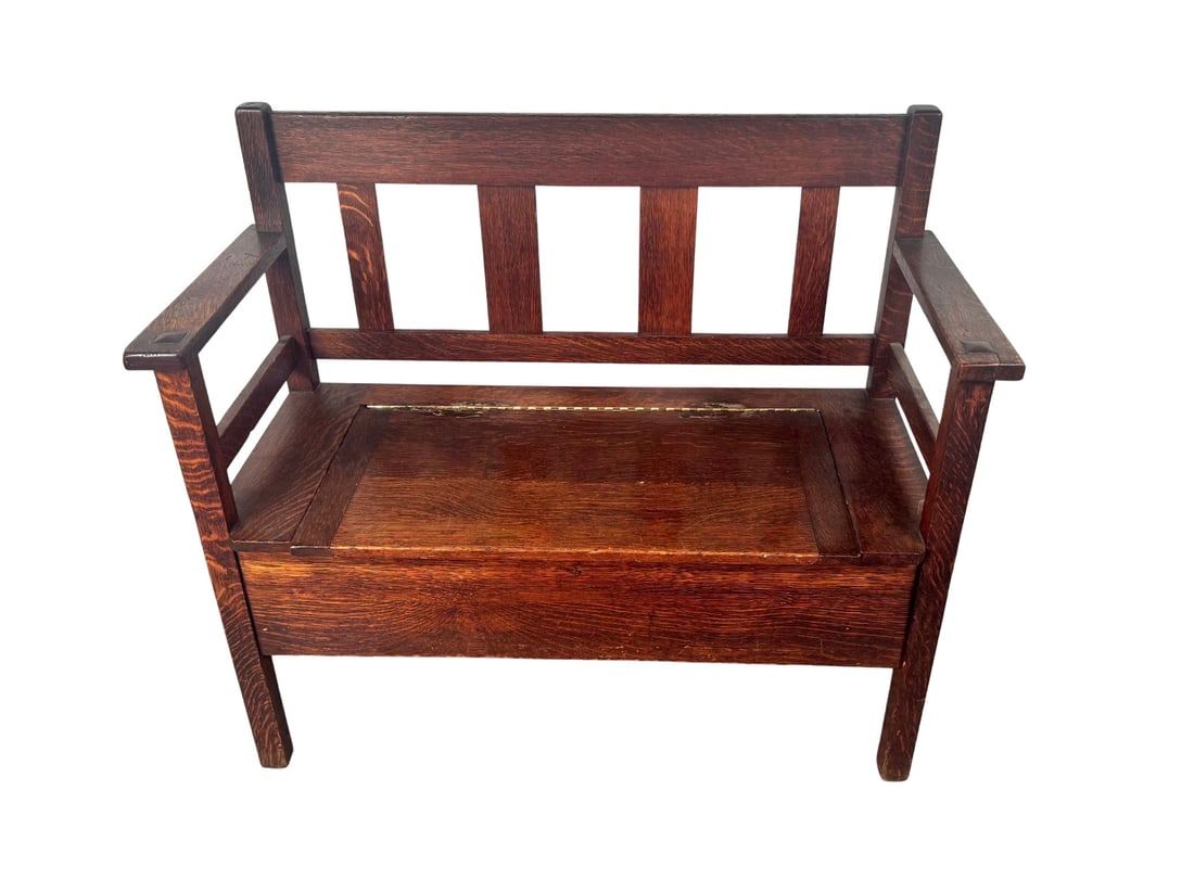 Antique Mission Oak Style Bench by Lifetime Furniture (1 of 10)