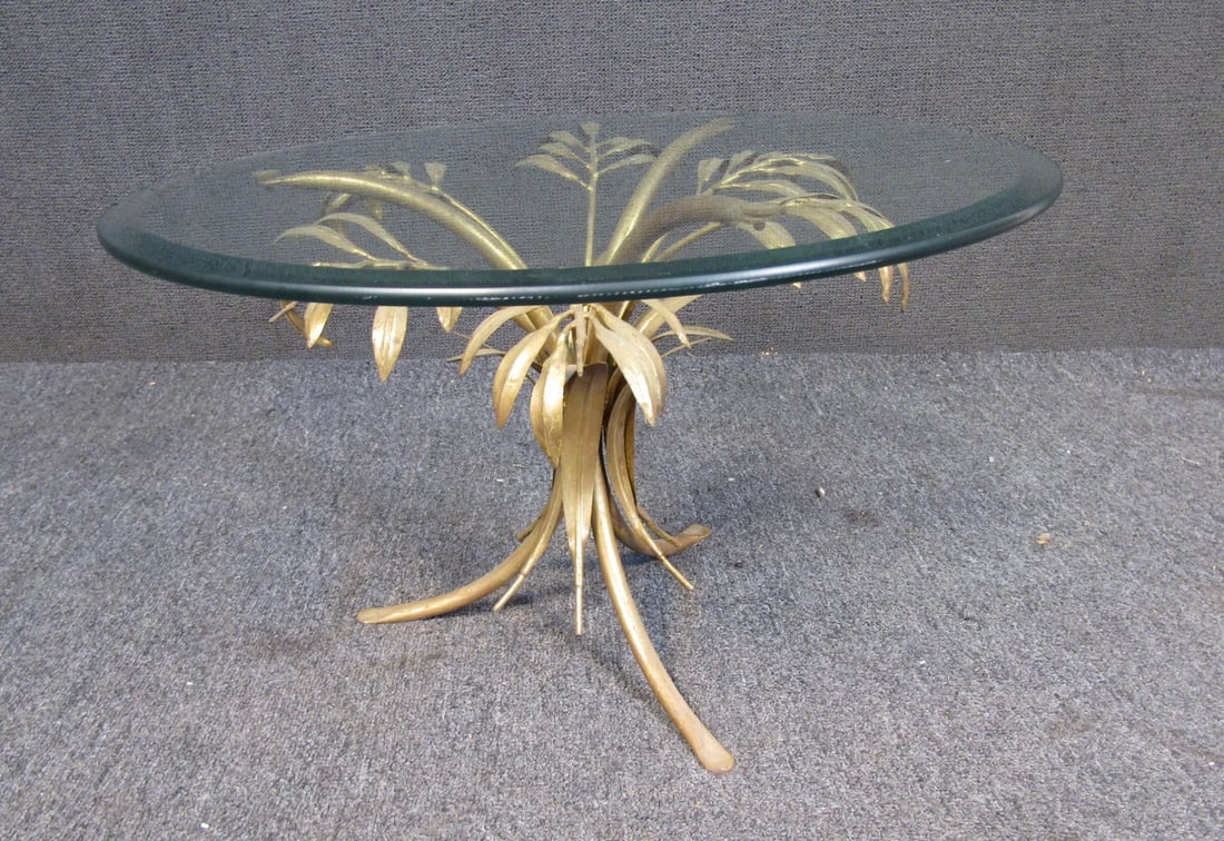 Gold Leaf Palm Tree Side Table - 2