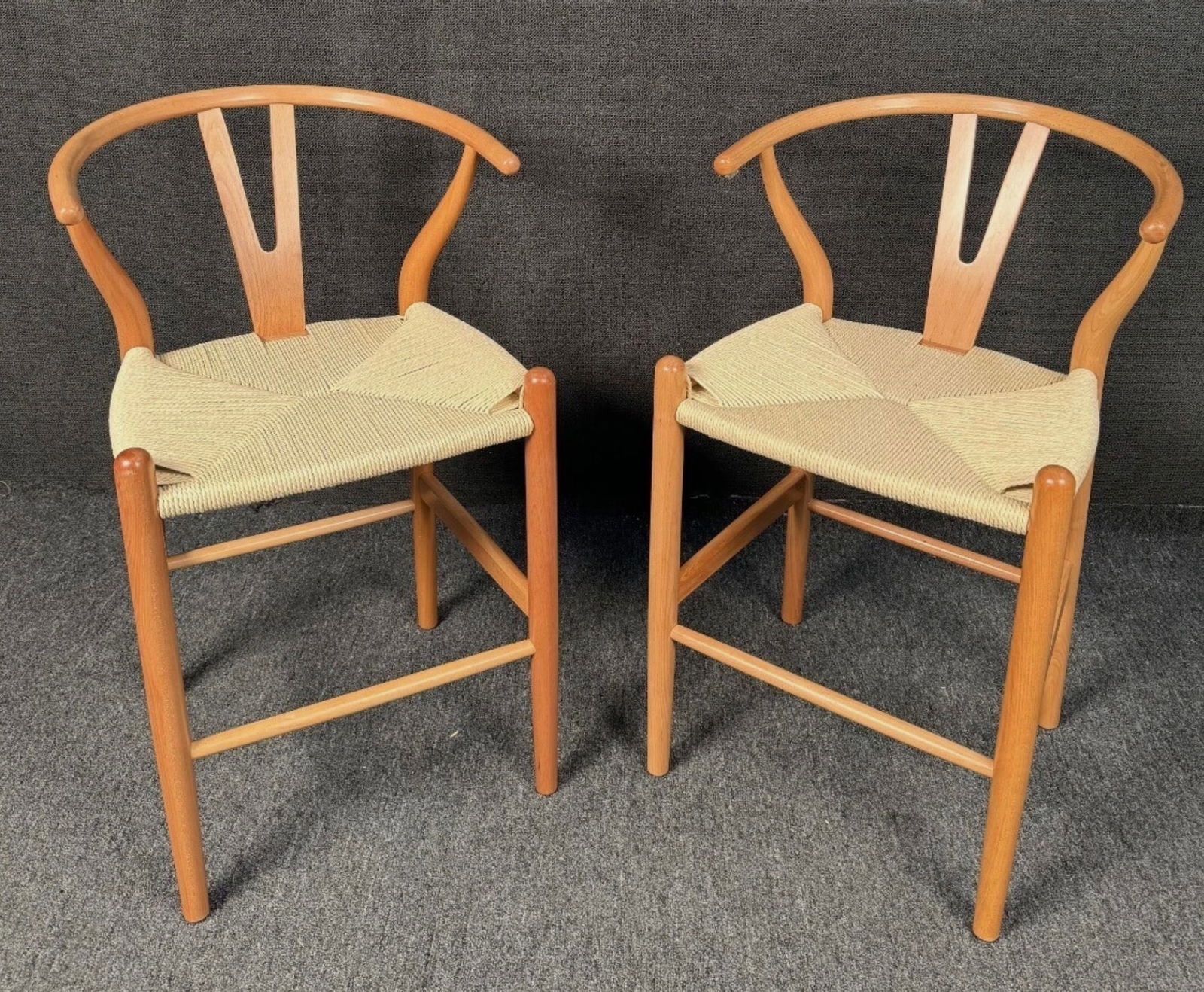 Vintage Style Wishbone Bar Stools - 2